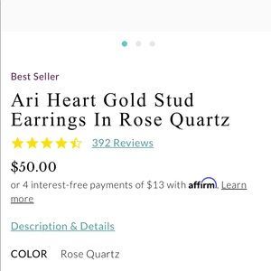 Ari Gold heart stud earrings